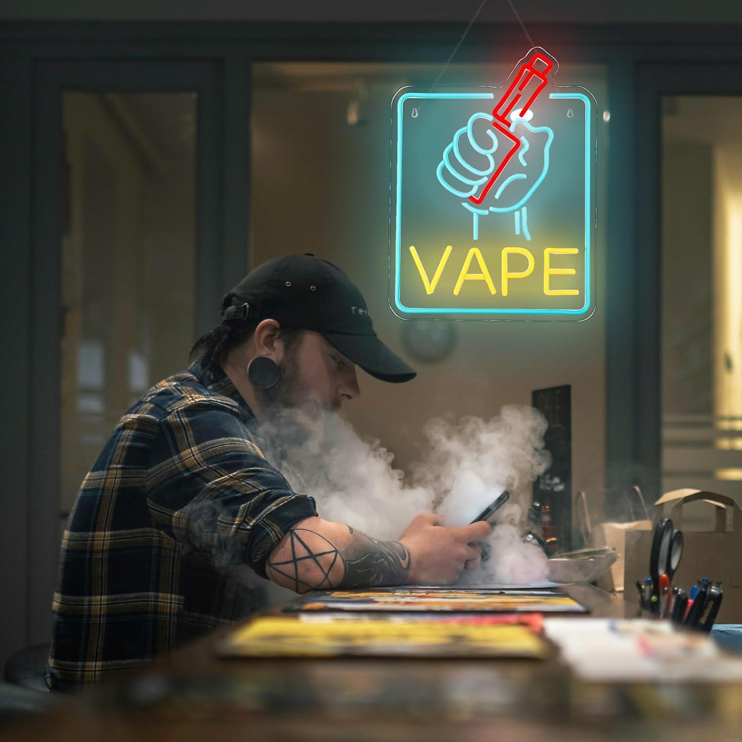VAPE Neon Sign USB Dimmable LE - đánh giá và giá Vaping Store