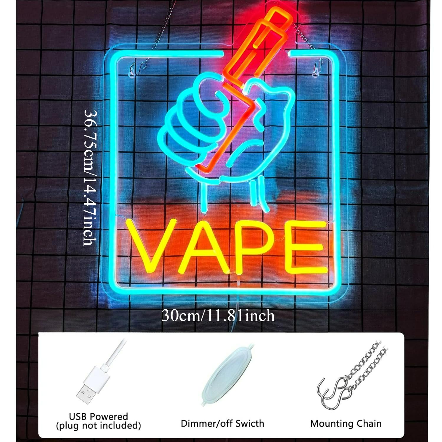 VAPE Neon Sign USB Dimmable LE - đánh giá và giá Vaping Store